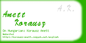 anett korausz business card